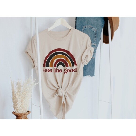 Alley & Rae See the Good boho rainbow tee shirt small - Picture 9 of 12